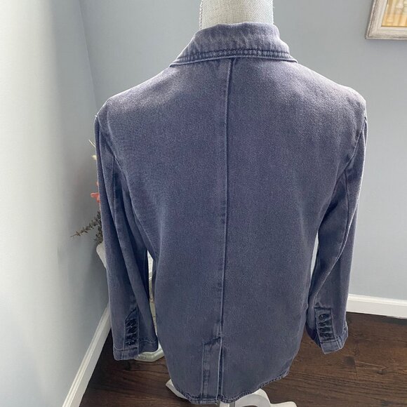NWOT Zara Dark Gray Thick  Denim Oversize Jacket Size XS - Picture 6 of 6